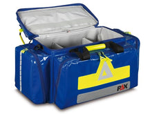 Cargar imagen en el visor de la galería, Imagen de la bolsa de emergencia Gladbach azul de PAX abierta