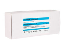 Cargar imagen en el visor de la galería, Imagen del paquete de 100 unidades de tiritas de 1,9x7,2 cm elásticas Aluderm Aluplast de Söhngen
