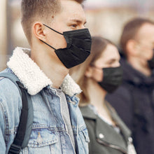 Cargar imagen en el visor de la galería, Mascarilla negra higiénica tres capas