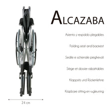 Cargar imagen en el visor de la galería, Silla de ruedas plegable rueda grande ligera negro alcazaba