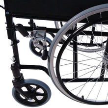 Cargar imagen en el visor de la galería, Silla de ruedas plegable catedral ruedas grandes acero ortopédica ligera negro y plata