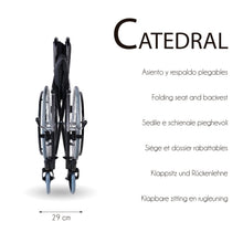 Cargar imagen en el visor de la galería, Silla de ruedas plegable catedral ruedas grandes acero ortopédica ligera negro y plata