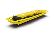 Cargar imagen en el visor de la galería, Imagen de la camilla nido Spencer Shell amarilla con 3 cinturones de sujeción