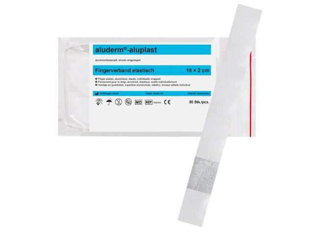 Imagen del apósito para dedos Aluderm Aluplast 18x2 cm elástico de 50 unidadesde Söhngen