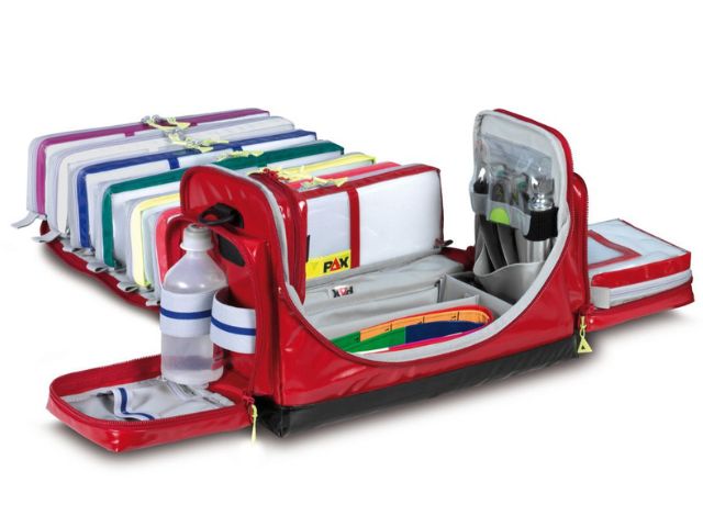 Imagen de la bolsa de emergencia pediátrica de PAX abierta