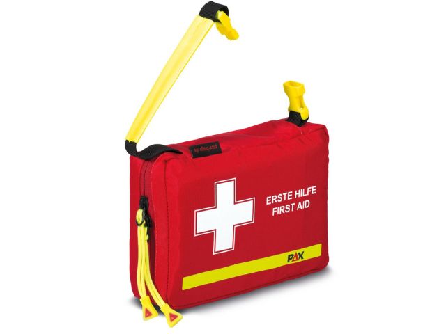 Imagen del botiquín de primeros auxilios de PAX talla S bandolera abierta