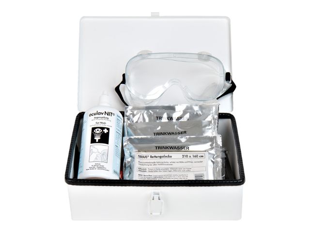 Imagen del botiquín de primeros auxilios para complementos adicionales de Söhngen de acero y color blanco