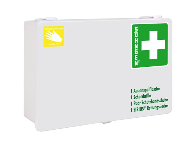 Imagen del botiquín de primeros auxilios para complementos adicionales de Söhngen de acero y color blanco