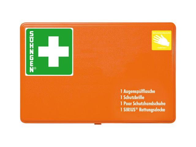 Imagen del botiquín de primeros auxilios para complementos adicionales de Söhngen de plástico y color naranja