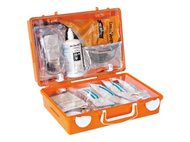 Imagen del botiquín de primeros auxilios para vehículos SN-CD equipado y completo