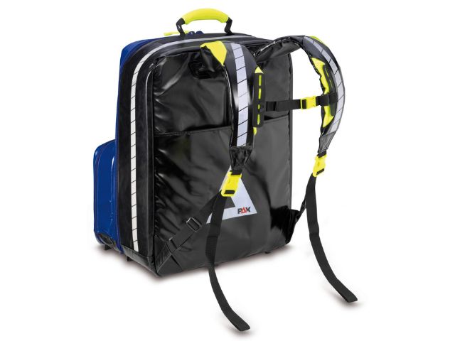 Imagen de la mochila de emergencia Wasserkuppe DEA L azul de PAX parte trasera
