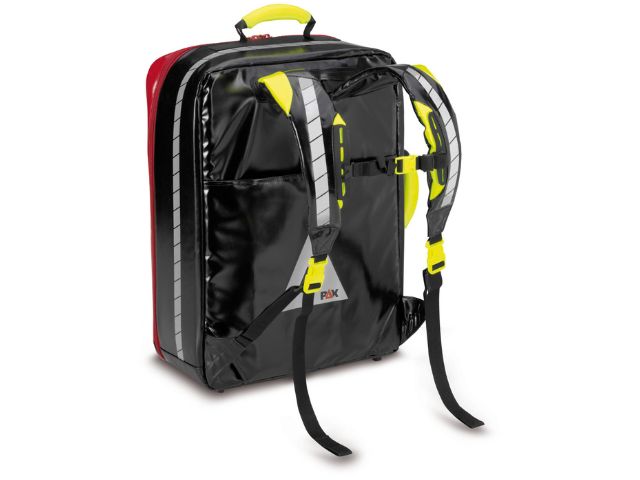 Imagen de la mochila de emergencia Wasserkuppe L roja de PAX parte trasera