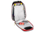 Imagen de la mochila para material de rescate en altura de PAX  abierta con panel