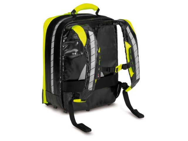 Imagen de la mochila de emergencia Rapid Response amarilla de PAX parte trasera