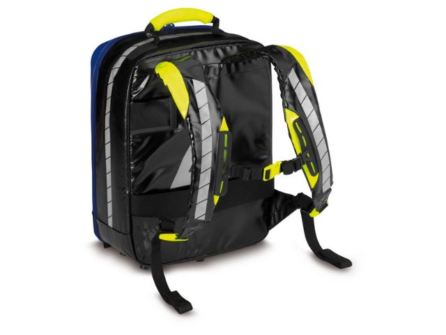 Imagen de la mochila de emergencia Rapid Response azul de PAX parte trasera