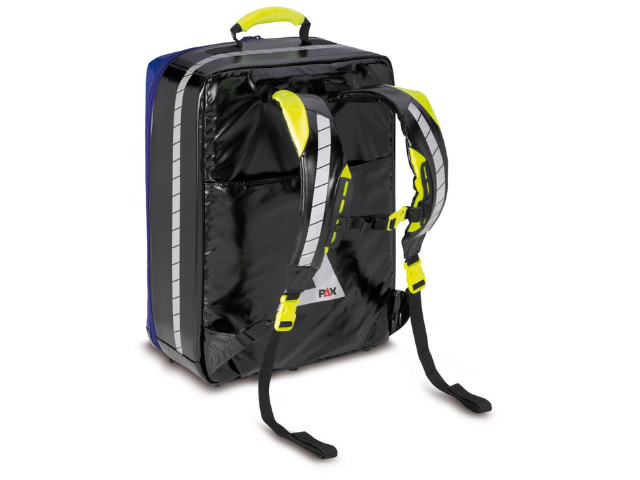Imagen de la mochila de emergencia Wasserkupe imantada de PAX azul parte trasera
