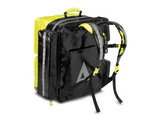 Imagen de la mochila de emergencia imantada Wasserkuppe L-ST-FT2 de PAX amarilla parte trasera