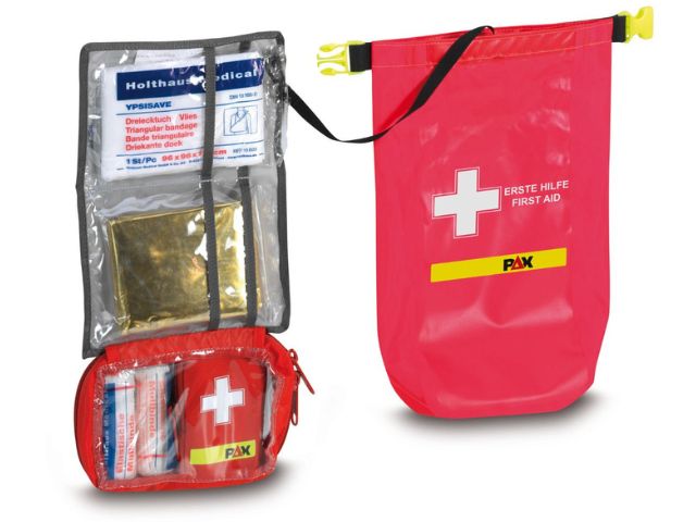 Imagen de la bolsa de primeros auxilios estanca e impermeable de PAX