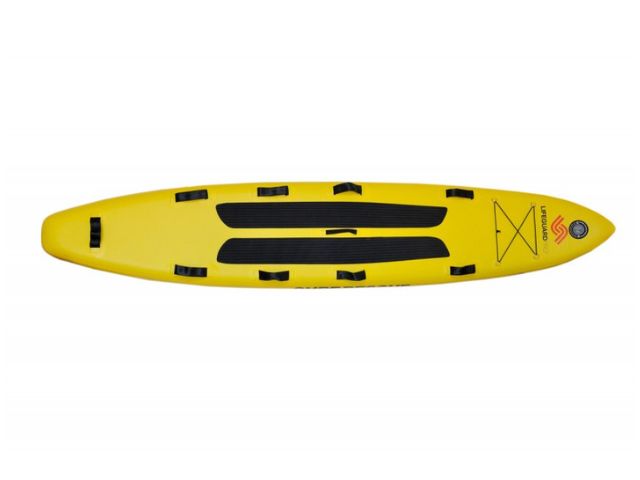Imagen de Tabla de rescate hinchable amarilla y roja Lifeguard Pro
