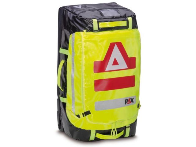 Imagen del trolley táctico para viaje de PAX color amarillo