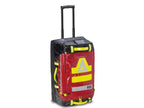 Imagen del trolley táctico para viaje de PAX color rojo trolley desplegado