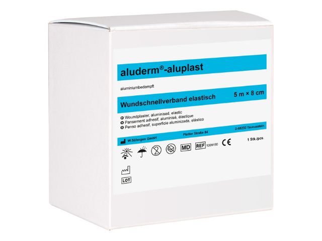 Imagen de la venda adhesiva enrollada de 5m x 8cm Aluderm Aluplast de Söhngen