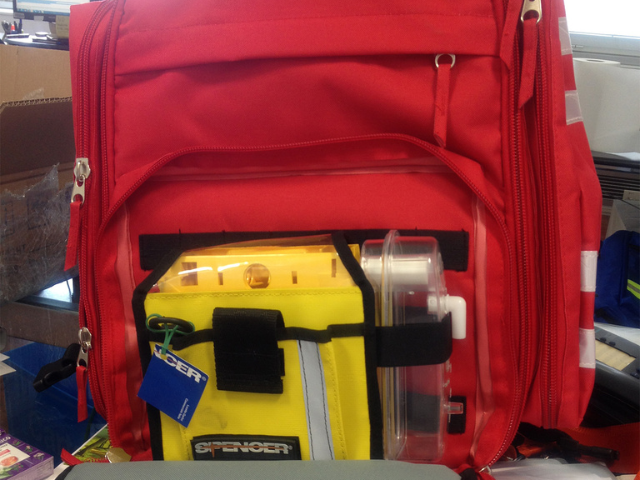 Imagen del aspirador de secreciones Jet Compact en mochila