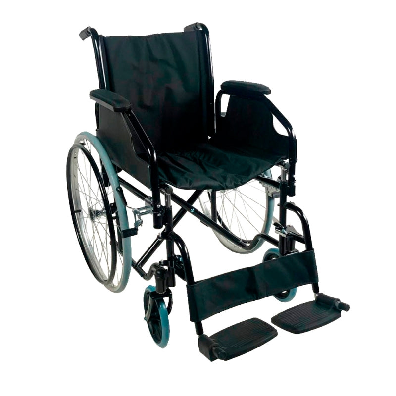 Cadeira de rodas dobrável catedral rodas grandes leve aço ortopédico preto e prata